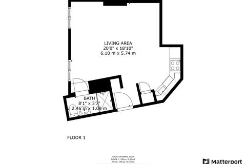 1 bedroom ground floor flat to rent, Apt 8, 2 North Sherwood Street, Nottingham, NG1 4DD