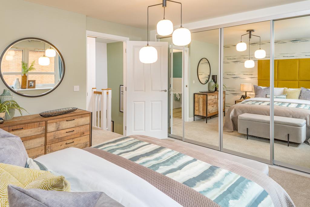 Main double bedroom in the Belmont, 2 bedroom home at St George's Gate, Newport