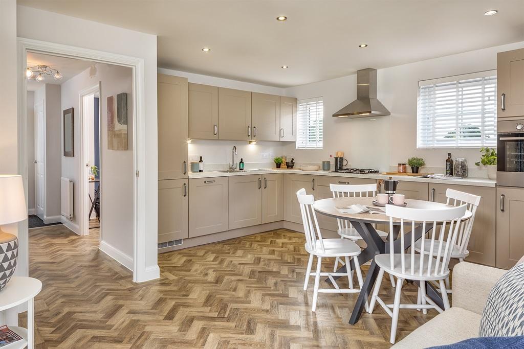 Open plan kitchen in the Alderney 4 bedroom home