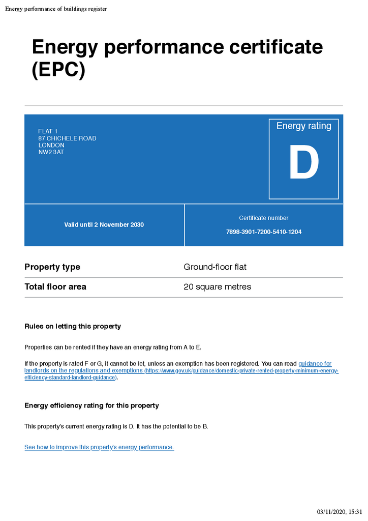 EPC Certificate