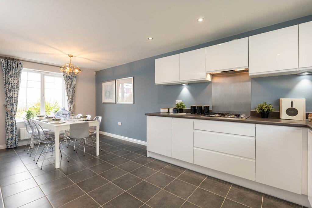 Open plan kitchen diner