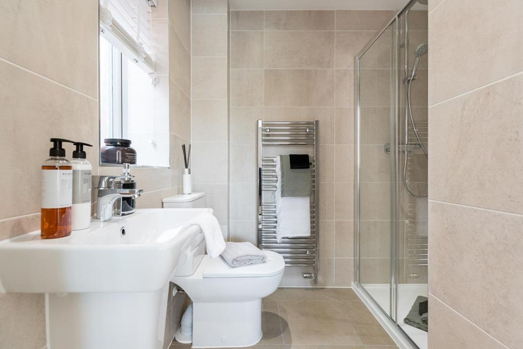 Enjoy a large double shower in the main bedroom en suite