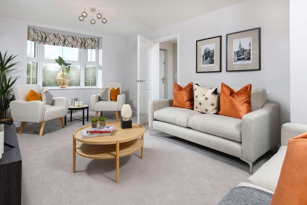 Bay fronted lounge in Millford show home