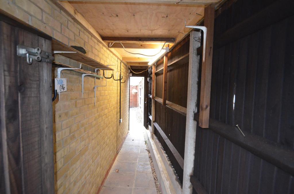 Lean to shed (RH side &amp; length of house)