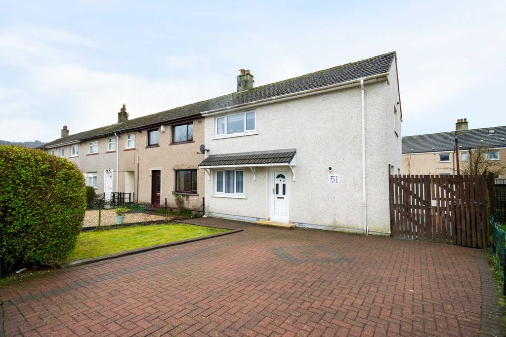 Oliphant Cres, Paisley, PA2 0DA 3 bed end of terrace house £119,995