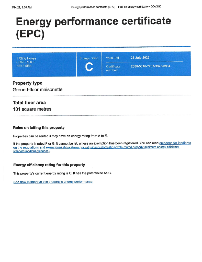 EPC Certificate