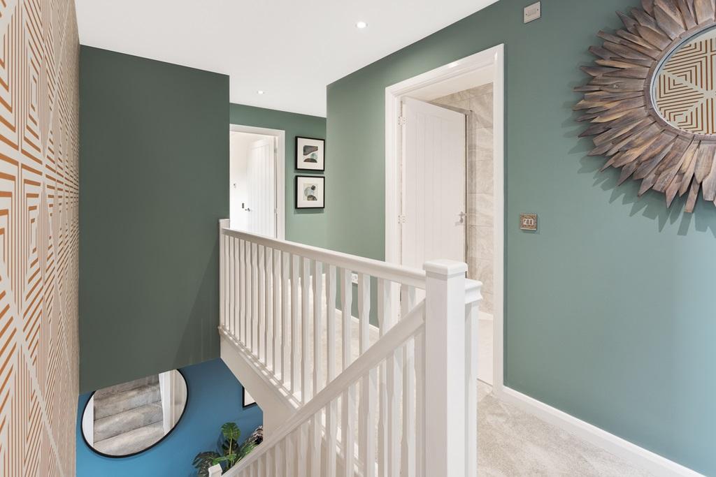 Spacious and bright landing flooded with natural light