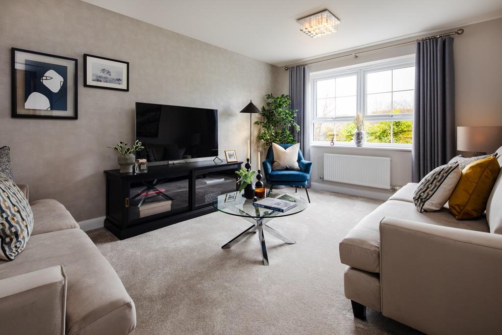 Inside view of the lounge. The Chester. 4 bed home.