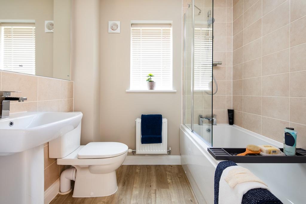 Inside view of the family bathroom. The Chester. 4 bed home.
