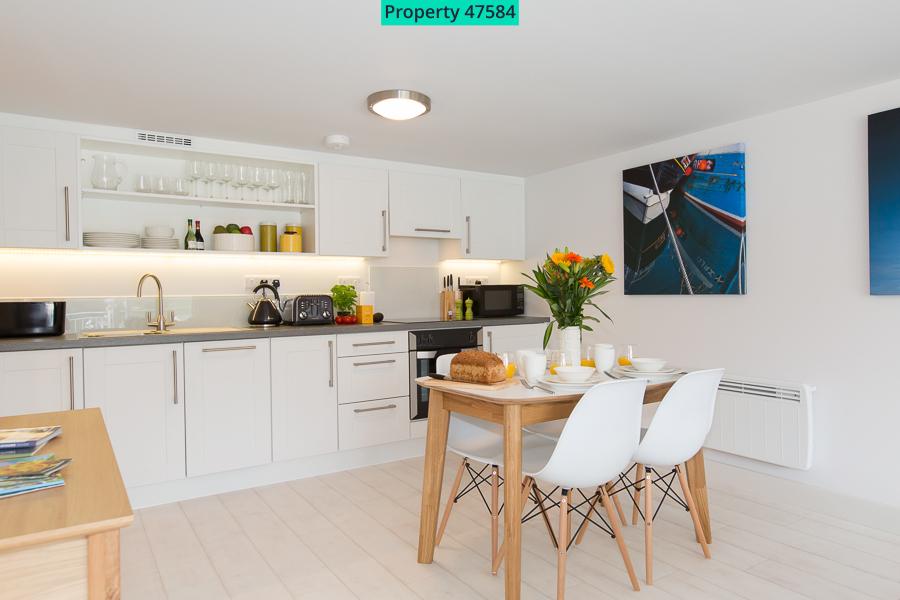 Open plan living room and kitchen
