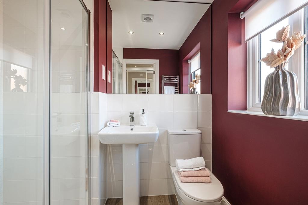 Inside view of  the en suite in our Andover 3 bed home