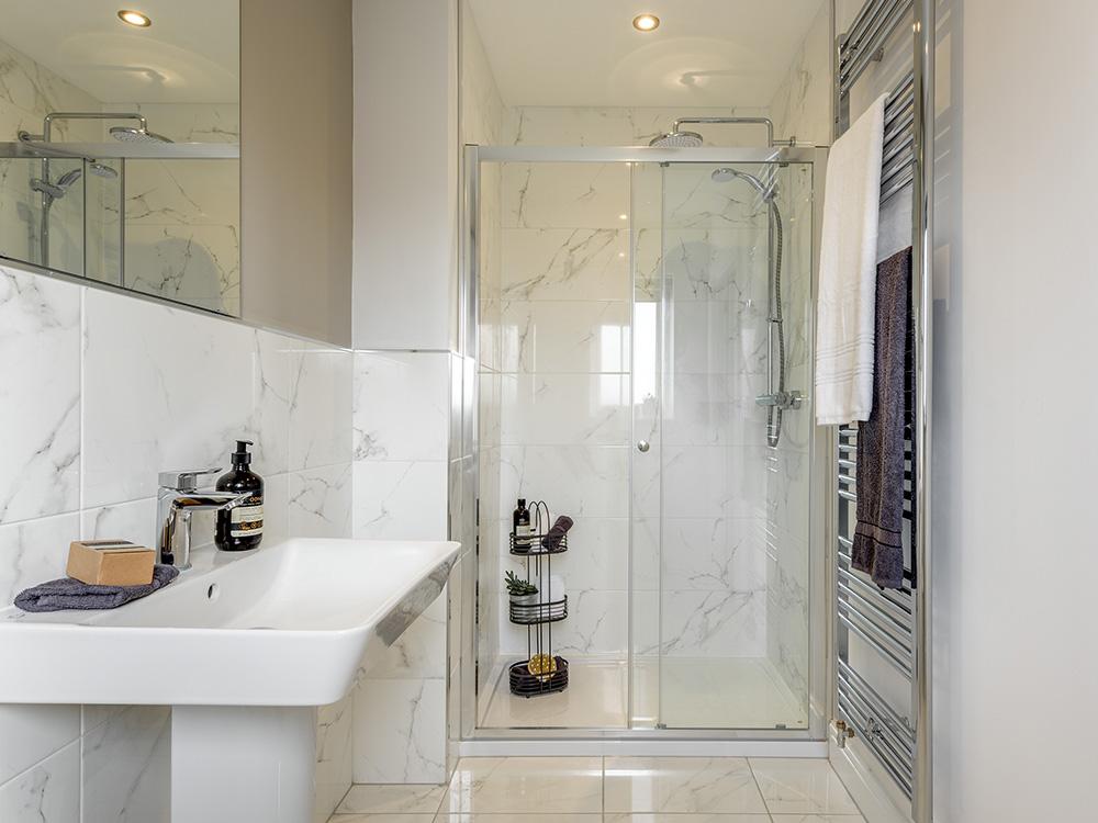 Family bathroom with separate shower