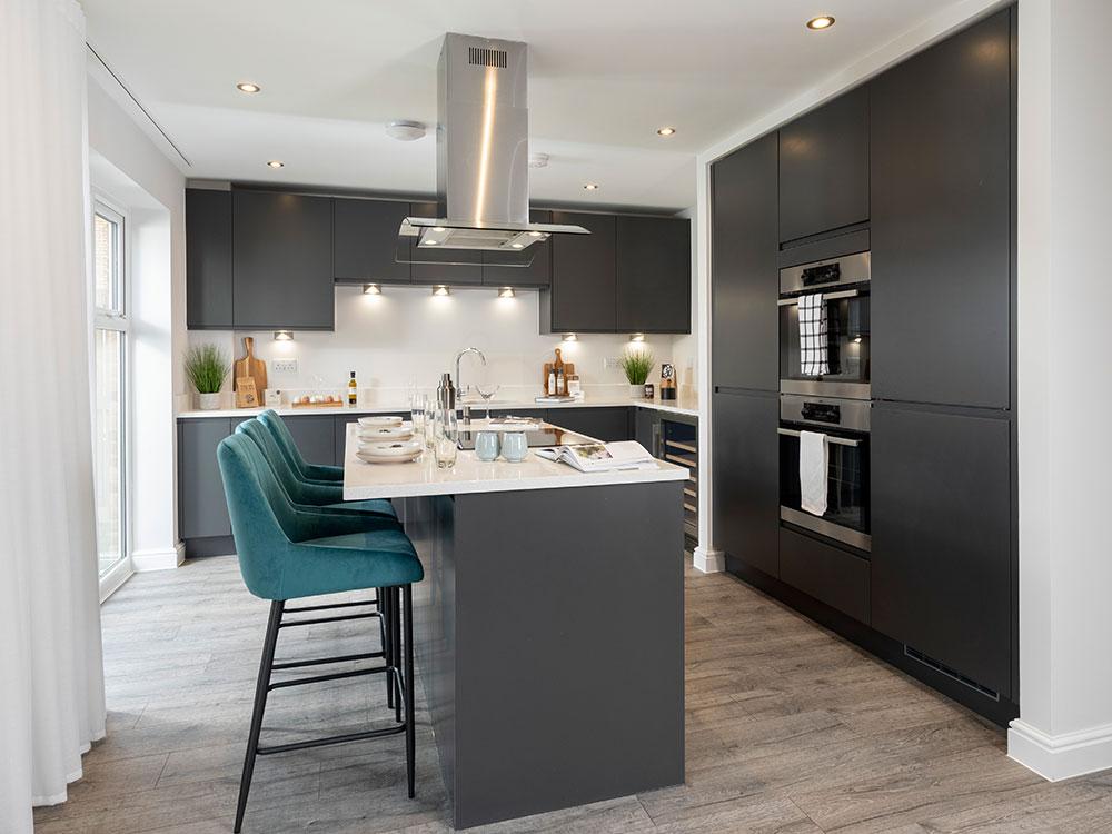 Choice of high specification kitchen with stylish island unit