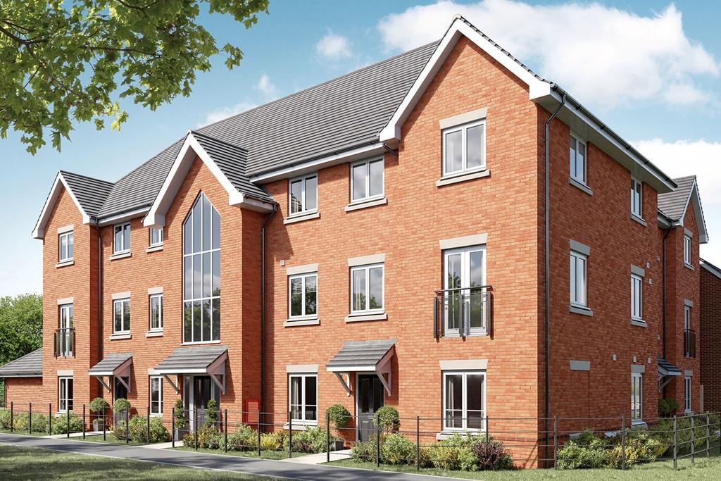 A CGI of the apartment blocks