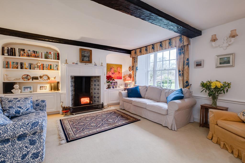 Elegant beamed sitting room