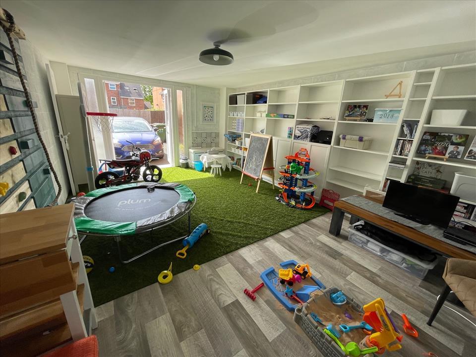 Converted garage/playroom