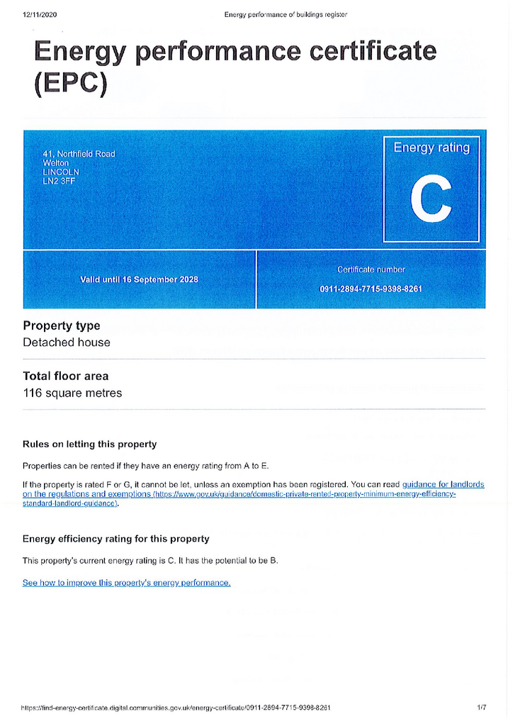 EPC Certificate