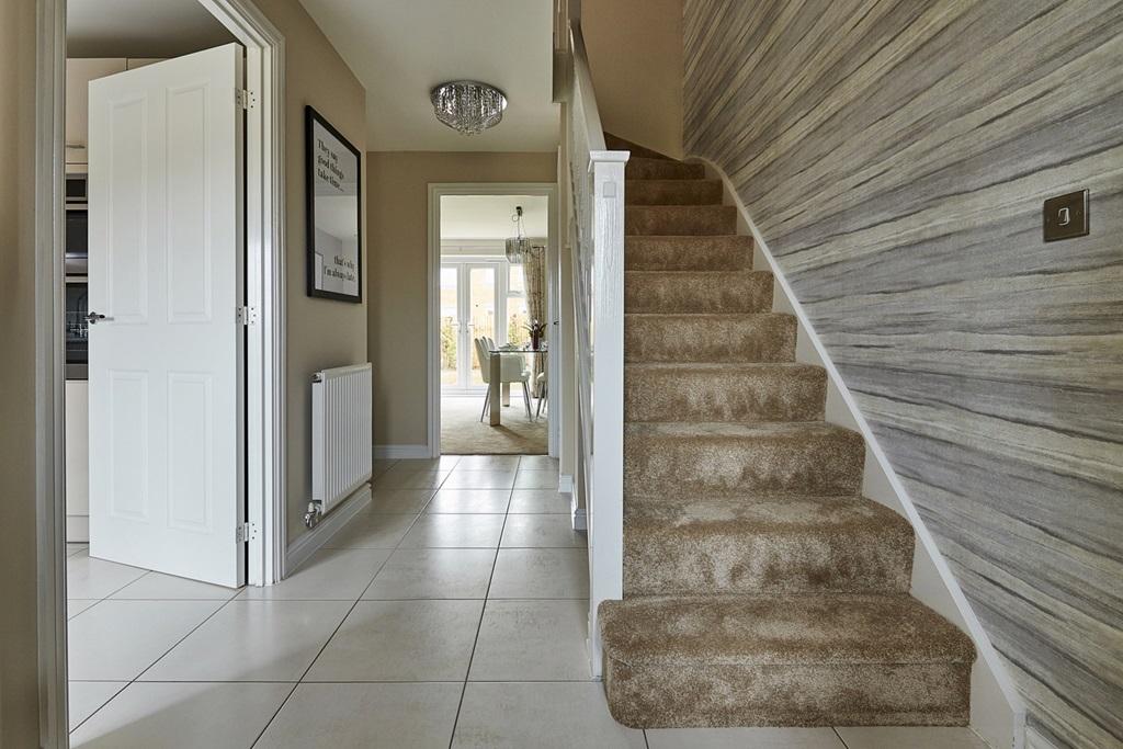 The Flatford has a spacious hallway with under stair storage