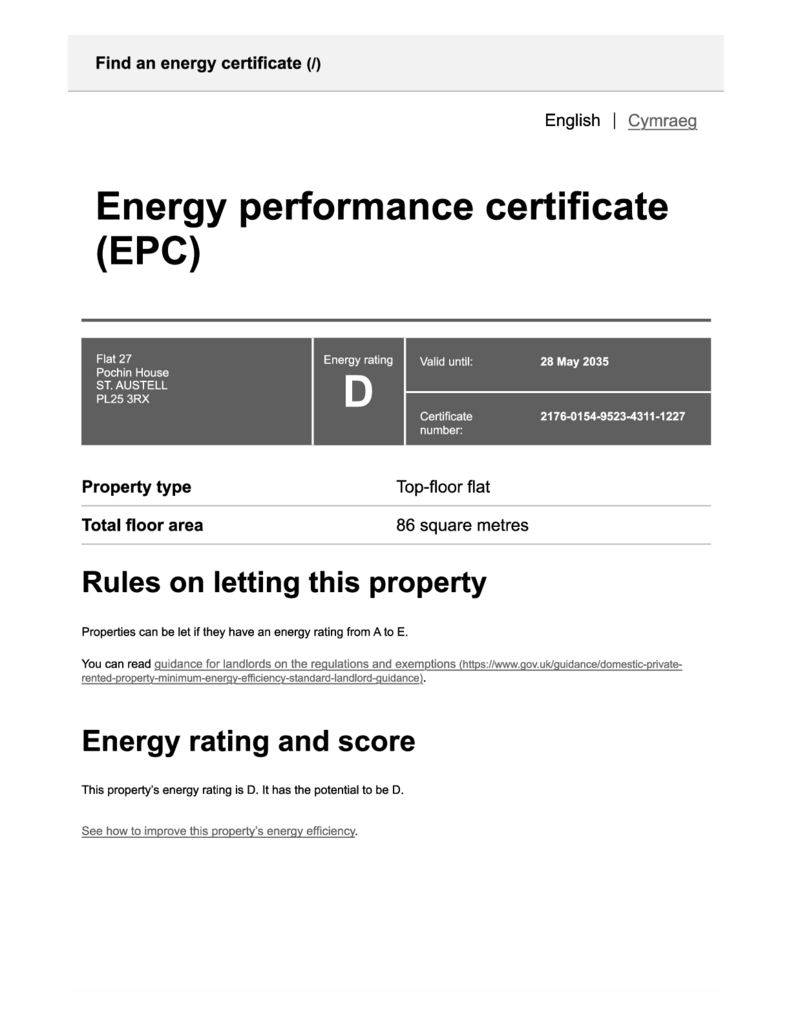 EPC Certificate