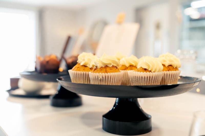 Bistro serving freshly prepared cakes