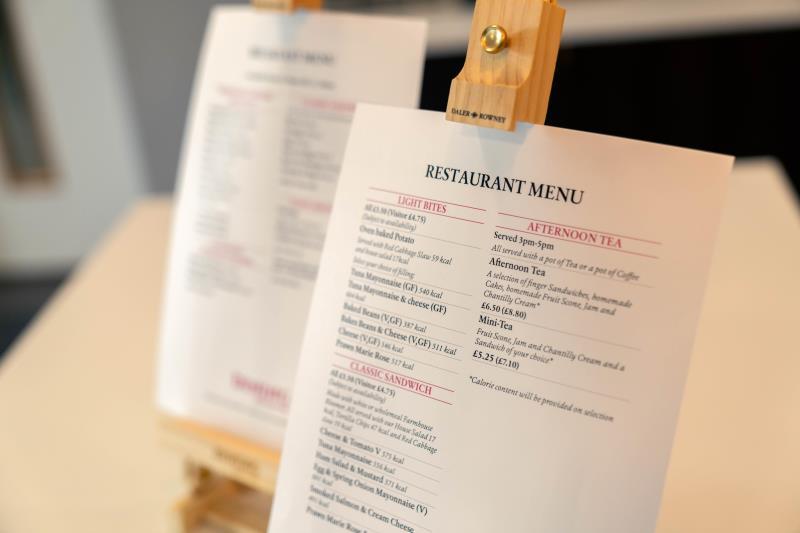 Bistro menu