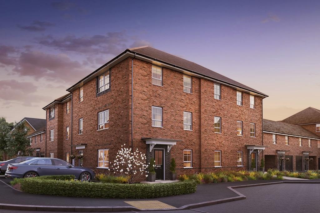 Dusk image of 1 and 2 bed apartments at Chalkers Rise in Peacehaven