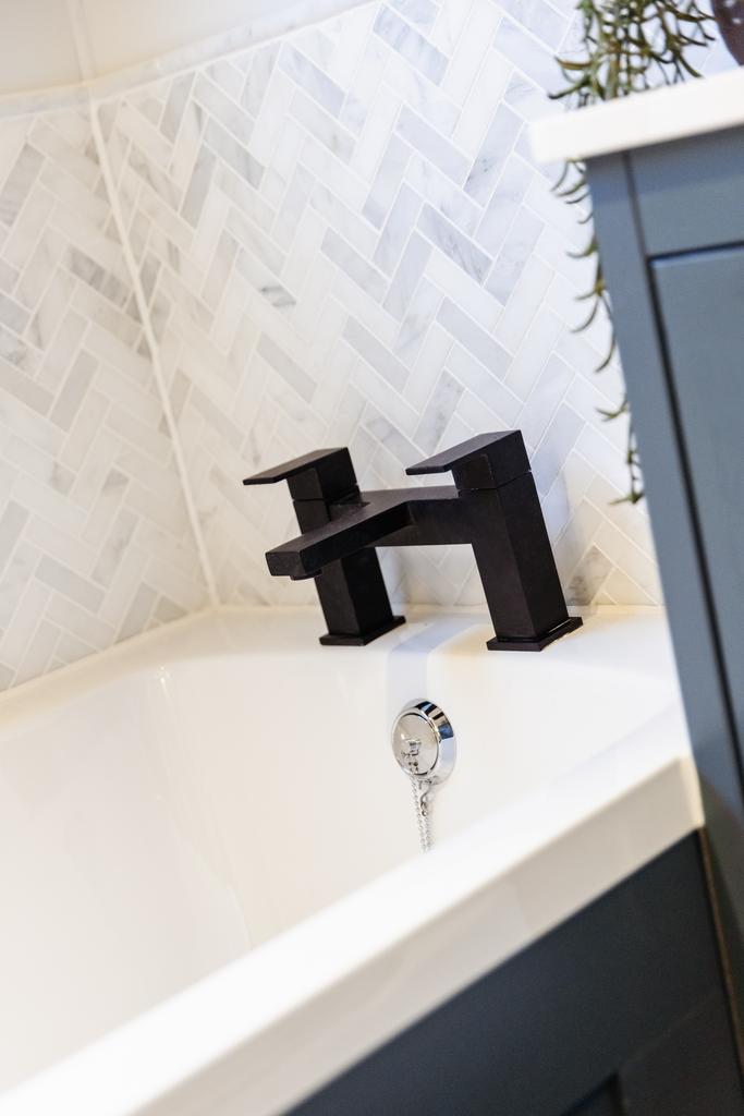 Contemporary matt black taps