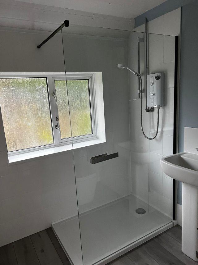 Shower in bathroom