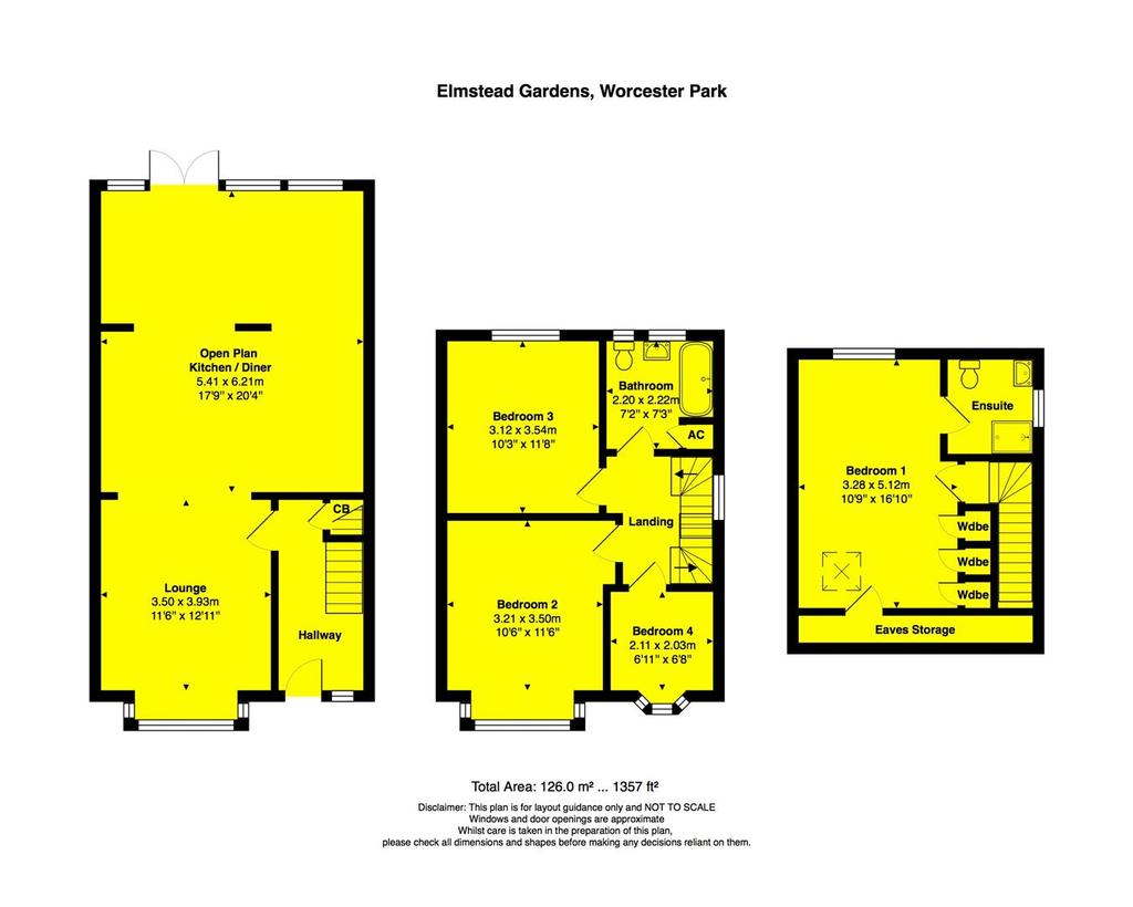 Elmstead Gardens, Worcester Park 4 bed end of terrace house £2,500