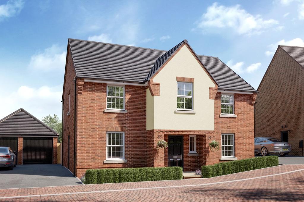 Outside view of detached four bedroom home
