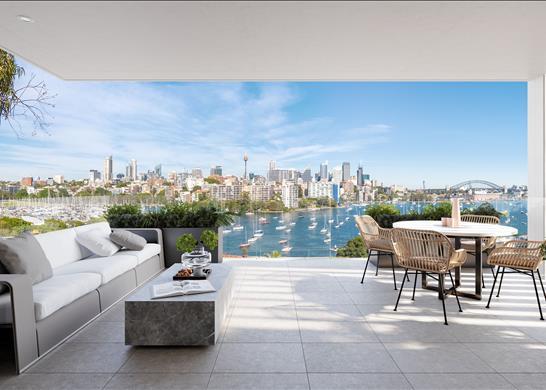 Panoramic views of Sydney harbour and city skyline