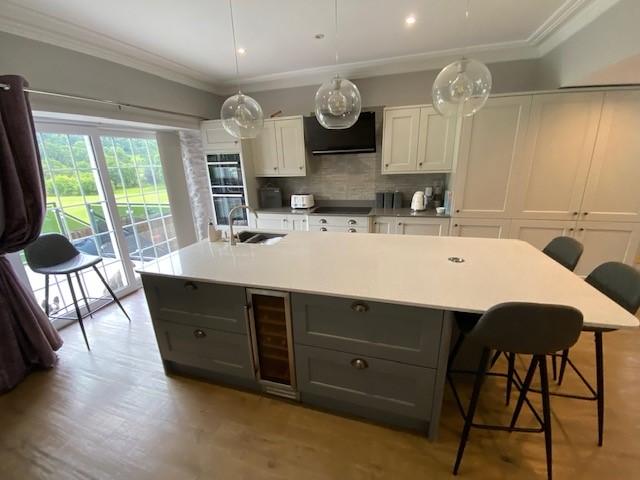 Impressive L Shaped Kitchen/Living/Dining Room