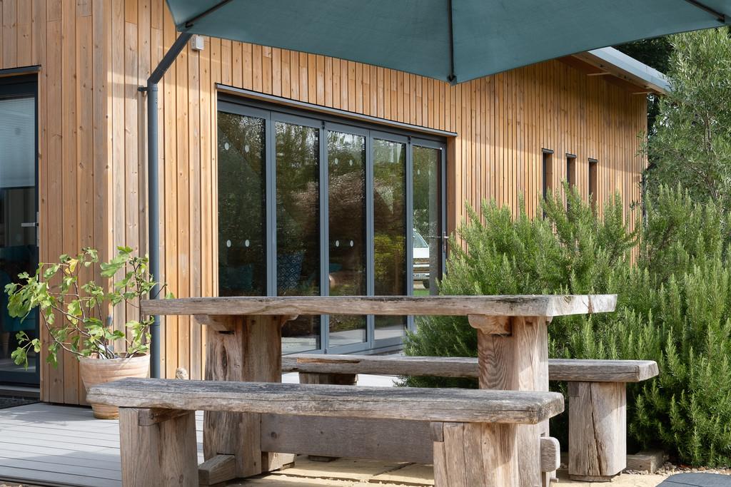 Dining terrace in Mediterranean garden