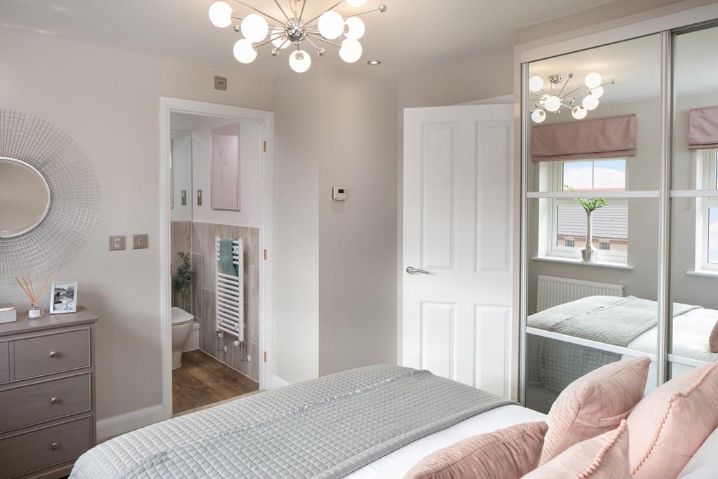 En suite main bedroom in the Archford 2 bedroom...
