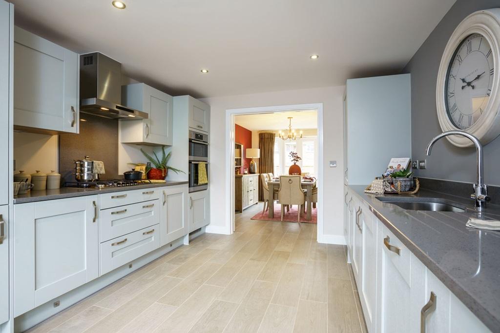 Modern fitted kitchen to the front of the house