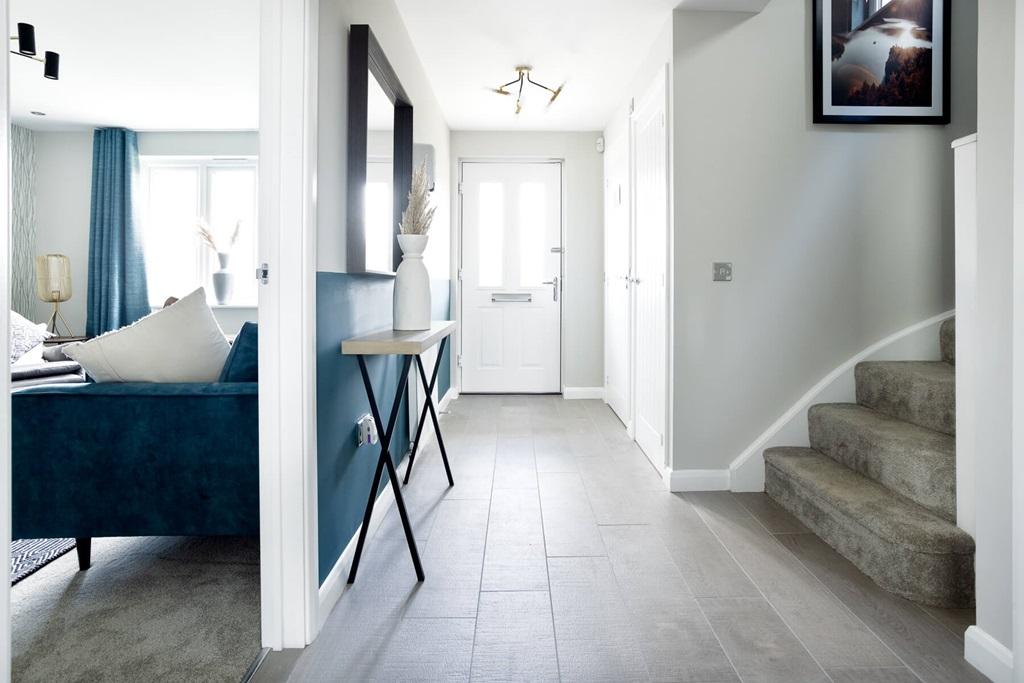 Bright hallway with under stair storage