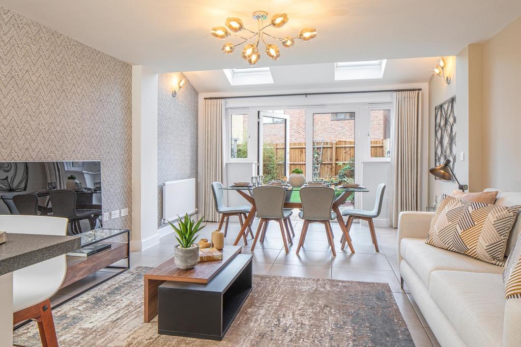 Dining area with french doors onto garden