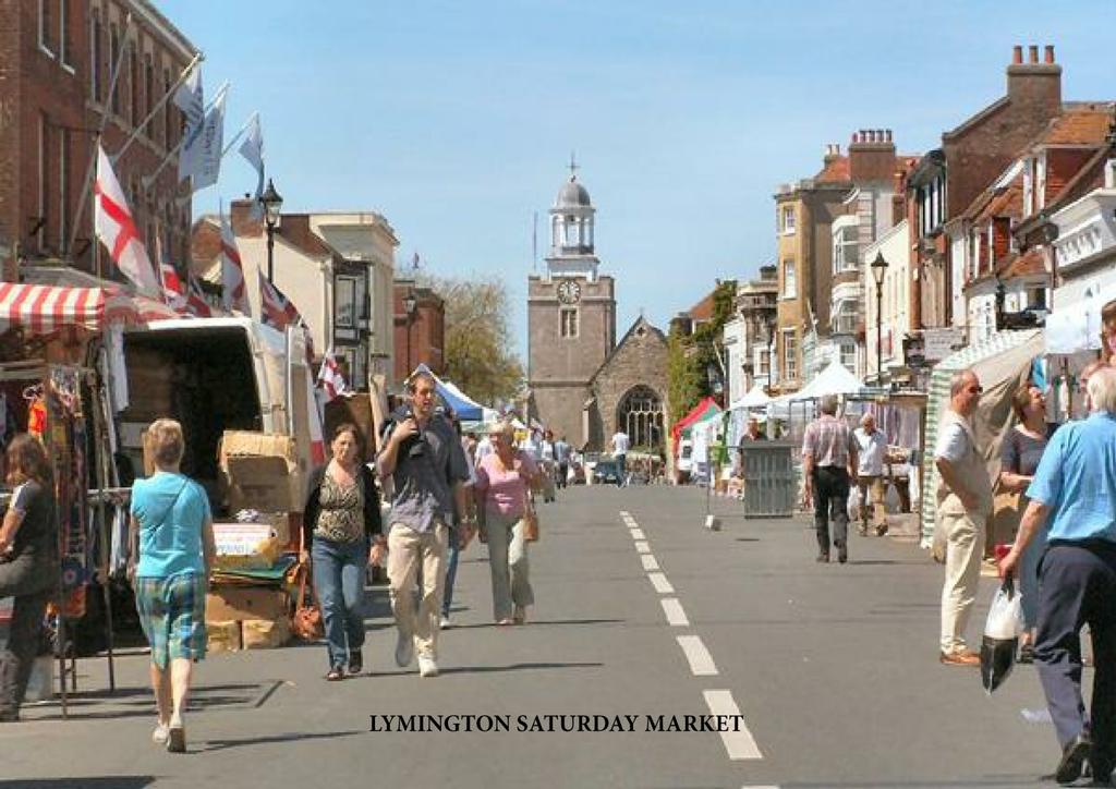 Lymington Saturday Market with text