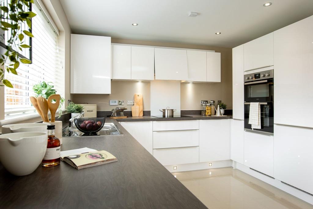 A monochrome kitchen is stylish and modern