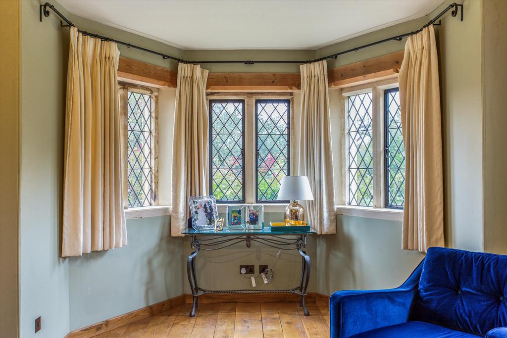 Bay windows.