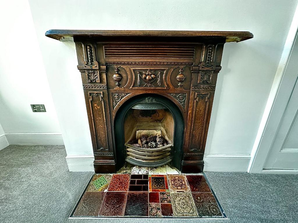 Living room, fireplace