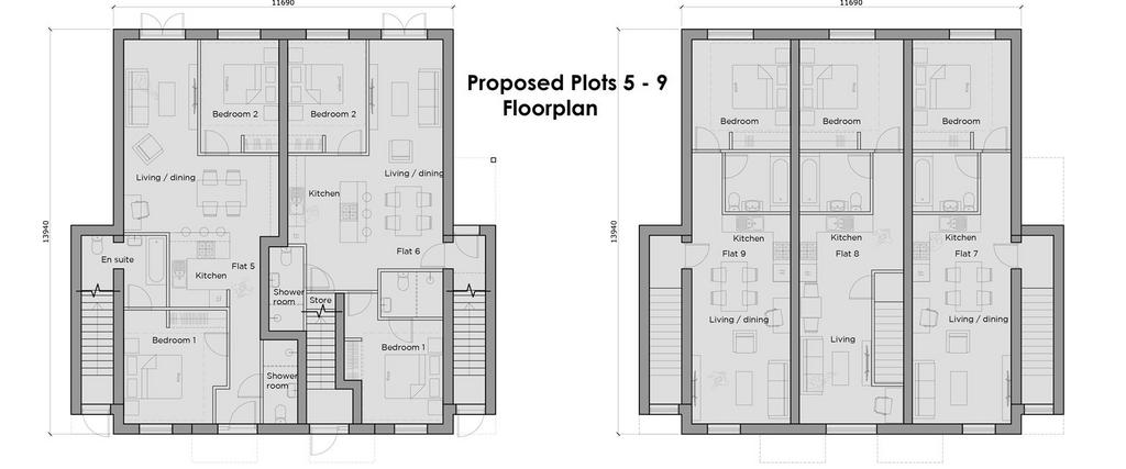Proposed plots 5 - 9 floorplan