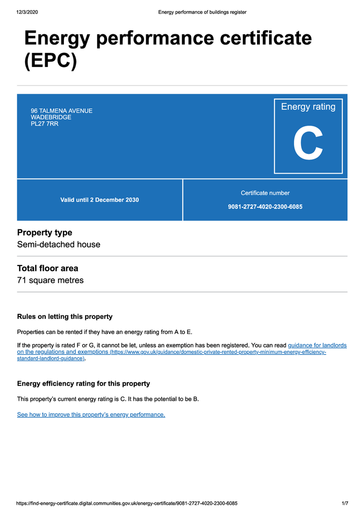 EPC Certificate