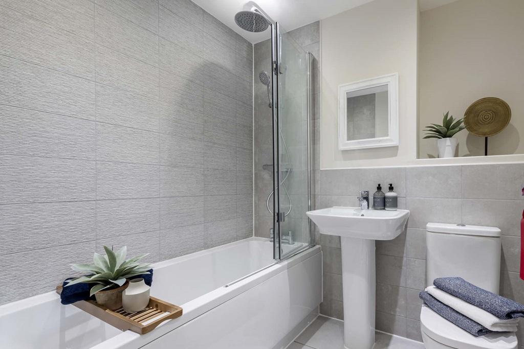 A family bathroom completes the home