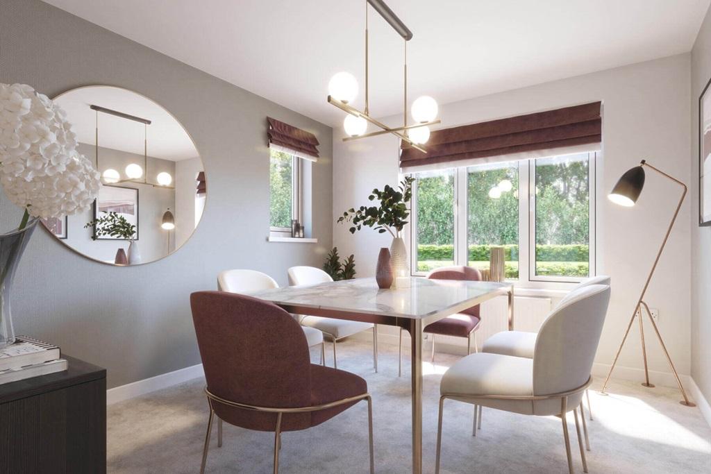A separate dining area makes hosting easy