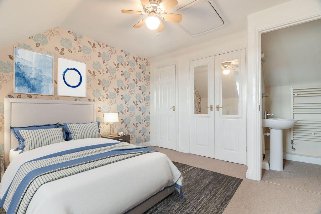 Master bedroom with ensuite (virtually staged).