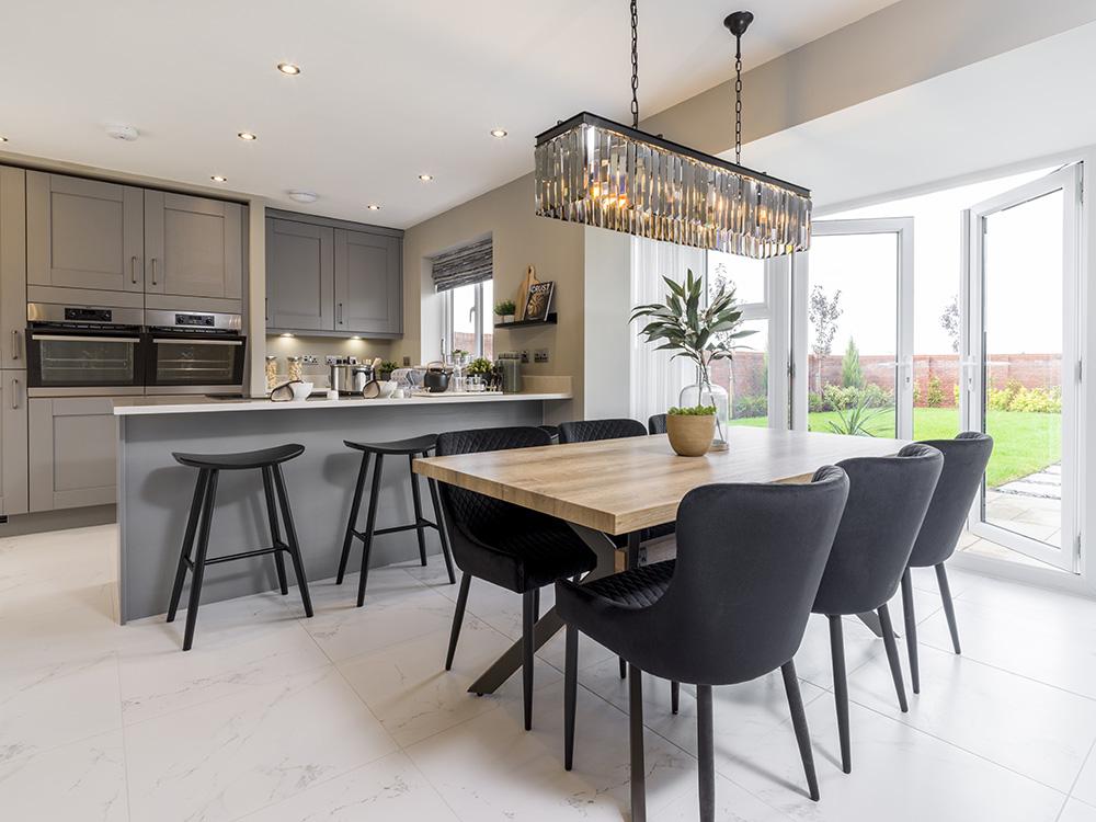 Fully integrated kitchen/dining/family area...