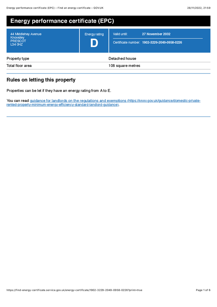 EPC Certificate