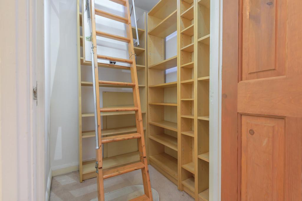 Large cupboard with ladder access to loft space