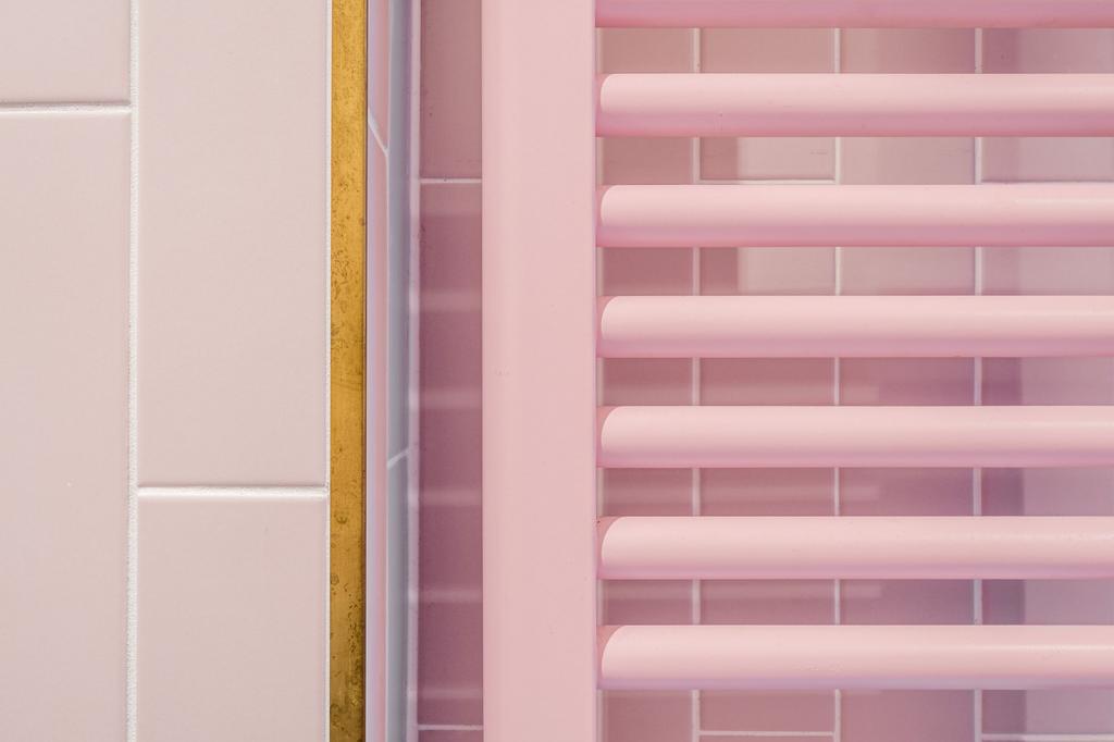 Pink towel radiator detail